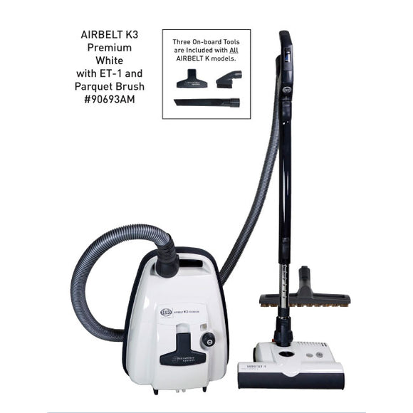 SEBO AIRBELT K3 Premium Canister Vacuum (White) [90693AM] - VacuumStore.com