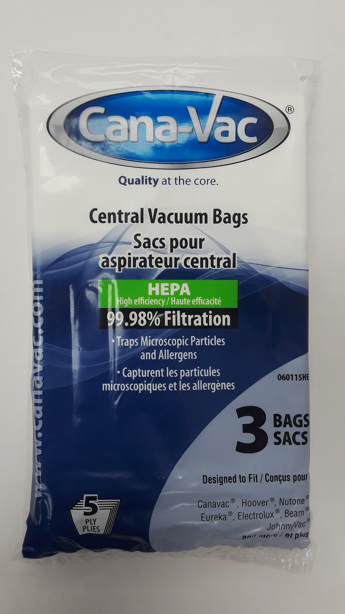 VacuMaidHPB2 Central Vacuum Bags HEPA 3-Pk