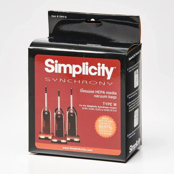 Simplicity Type W Synchrony HEPA Media Bags (6-Pack) [SWH-6] - VacuumStore.com