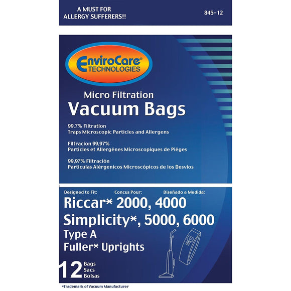 Envirocare Type A Micro Filtration Vacuum Bags (12-Pack) [845-12] - VacuumStore.com