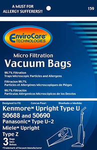 Generic Kenmore Type U Bags (3-Pack) [159] - VacuumStore.com