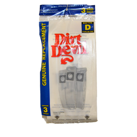 Dirt Devil Type D Bags (3-Pack) 3670147001 - VacuumStore.com