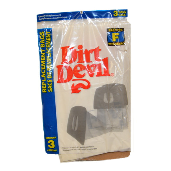 Dirt Devil Type F Bags (3-Pack) 3200147001 - VacuumStore.com