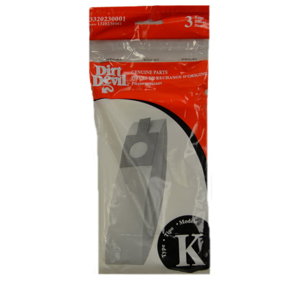 Dirt Devil Type K Bags (3-Pack) 3320230001 - VacuumStore.com