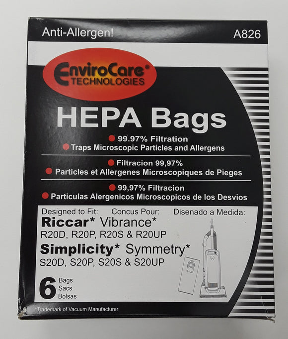 Riccar Type R20 Vibrance Generic Bags (6-Pack) - VacuumStore.com