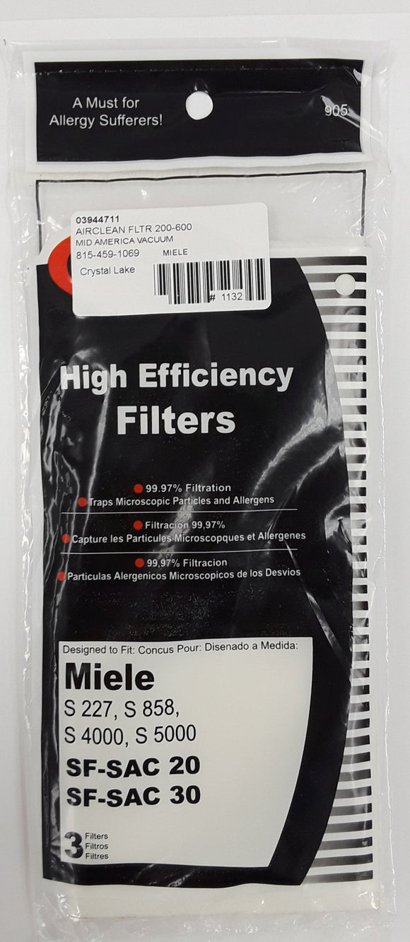 Generic Miele Exhaust Filters 3pk - VacuumStore.com